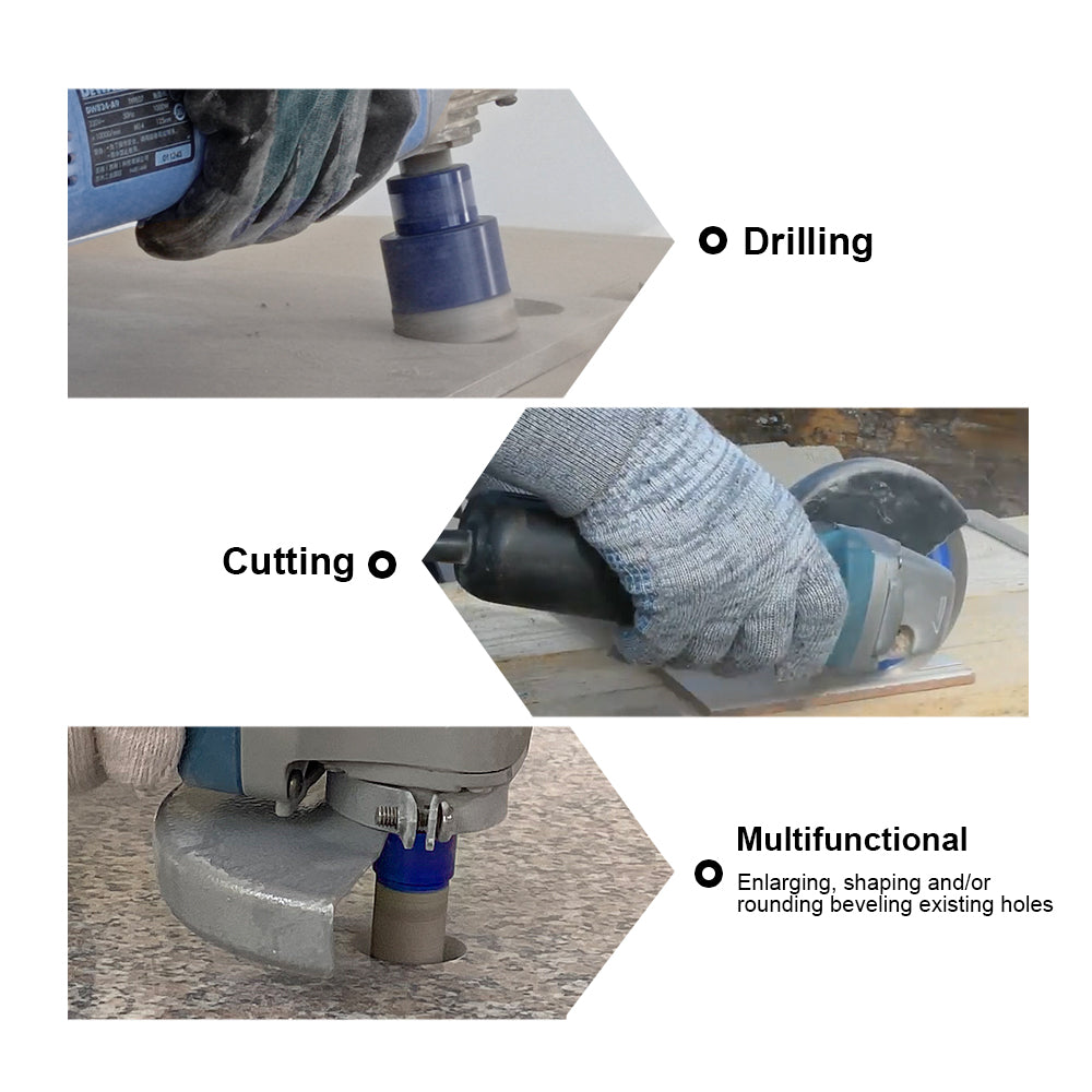 SHDIATOOL Diamond Drill Core Bits Set with Box M14 Thread for Granite Marble Ceramic Porcelain Tile 6pcs/Box Dia 20/25/35/50mm+20mm Finger Bit+115mm Saw Blade - SHDIATOOL