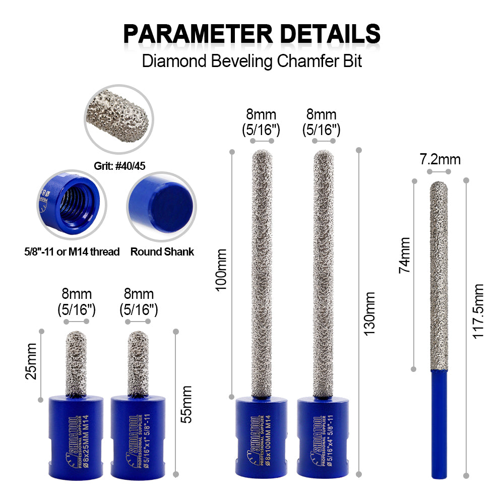 SHDIATOOL Diamond Mortar Raking Bit for Mortar Raking Tuck Pointing Masonry Stone Brick Removal M14 or 5/8"-11 Thread or Round Shank - SHDIATOOL