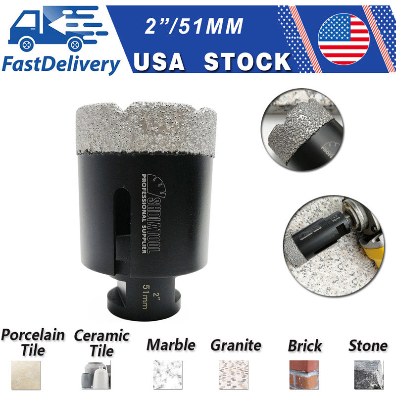 SHDIATOOL Diamond Core Drill Bits for Porcelain Ceramic Tile Marble Brick Vacuum Brazed Hole Saw from 1/4 inch to 6 inch - SHDIATOOL