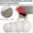 J-Slot Continuous Rim Wet Tile Cutting Diamond Blade 4 sizes - DIATOOL
