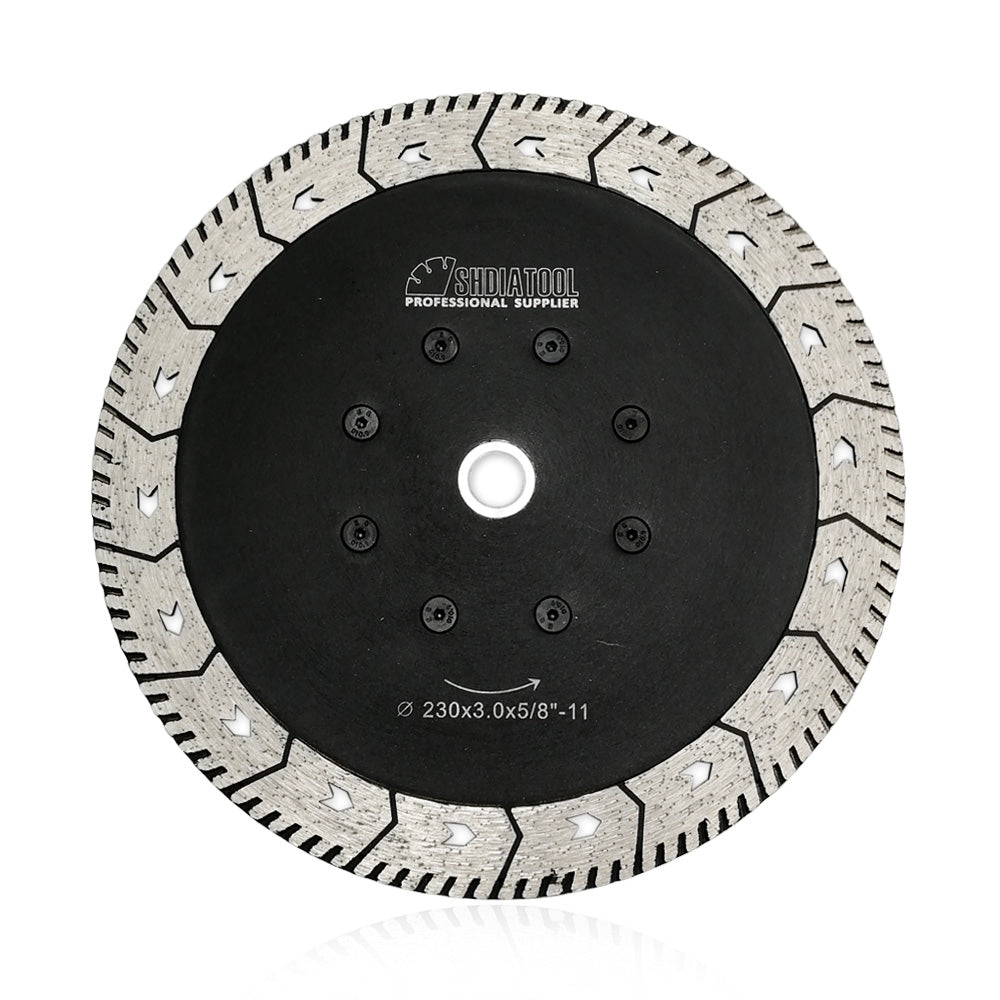 SHDIATOOL Granite Turbo Cutting Blades Two-in-One Design Cut Grind Sharpen Marble Concrete and Bricks 3" 4.5" 5" 7" 9" - SHDIATOOL